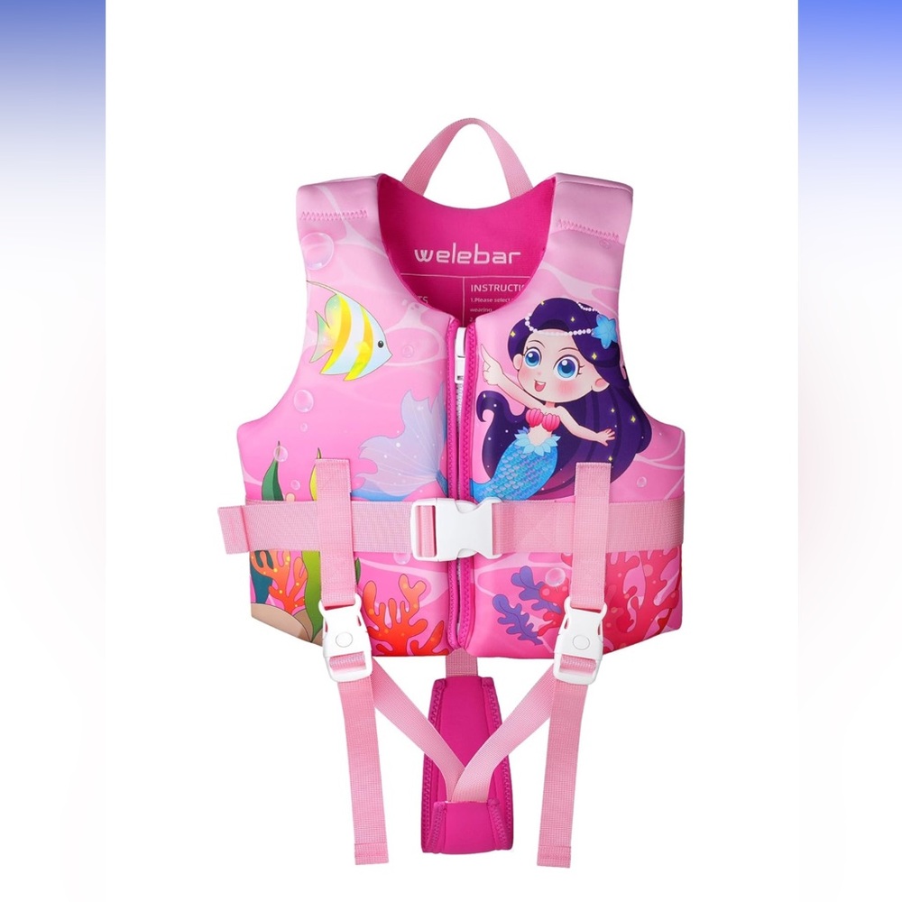 Pink Mermaid Life Vest for Kids- Medium